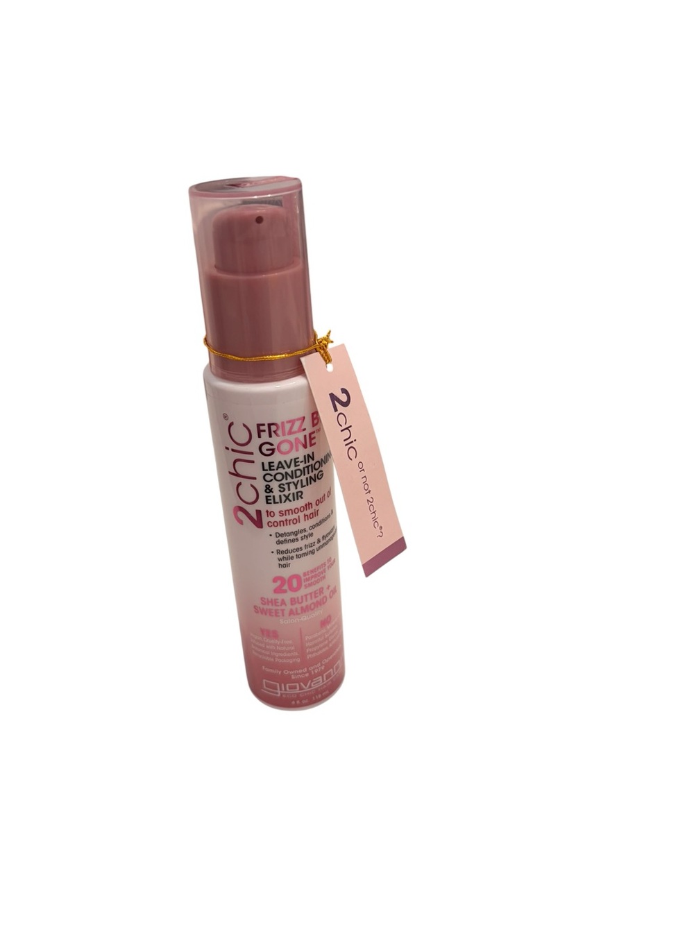 NWT- 2 Chic Frizz Be Gone Leave-In Conditioning Elixir - Pink